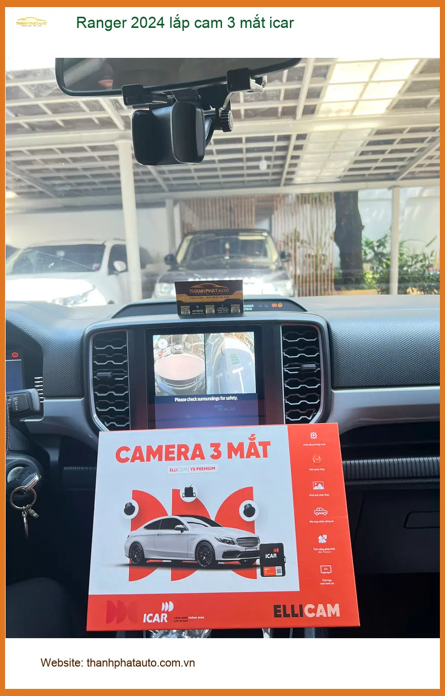 Anh Đạt lắp cam 3 mắt iCar cho Ford Ranger 2024 tại Quận 9 để an tâm lái xe hơn ảnh thực tế 2