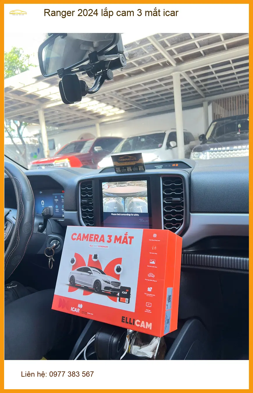 Anh Đạt lắp cam 3 mắt iCar cho Ford Ranger 2024 tại Quận 9 để an tâm lái xe hơn ảnh thực tế 3