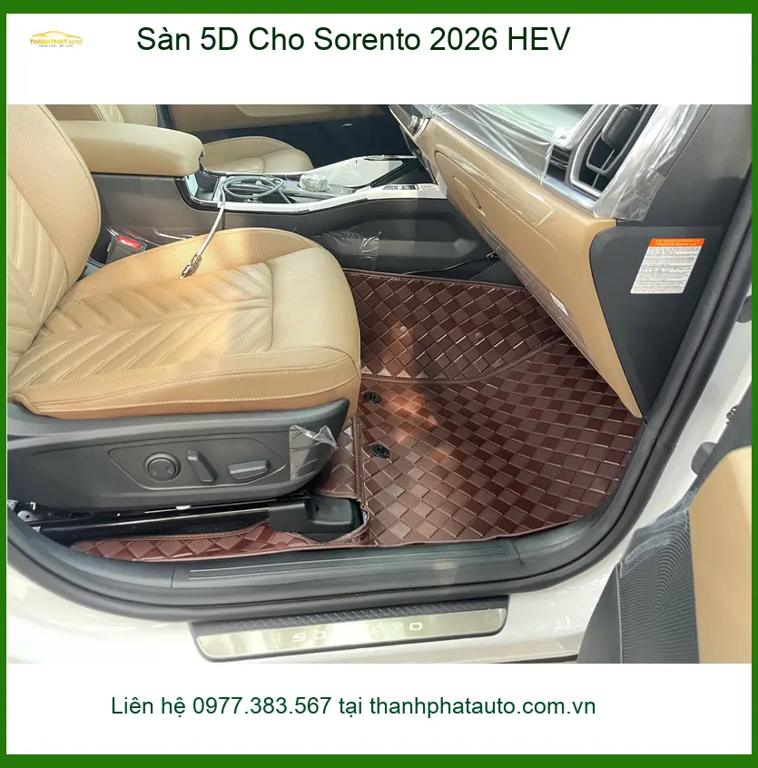 Anh Tuấn Kiệt lắp Sàn 5D cho Sorento 2026 HEV Quận 9 cho xe mới mua để bảo vệ sàn xe
